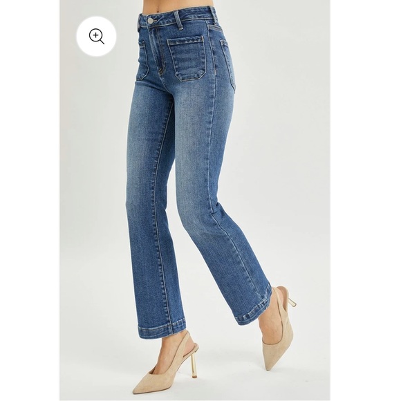 Risen Jeans - High Rise Ankle Length Bootcut Patch Pocket Jeans - Size 27 - EUC - Picture 3 of 13